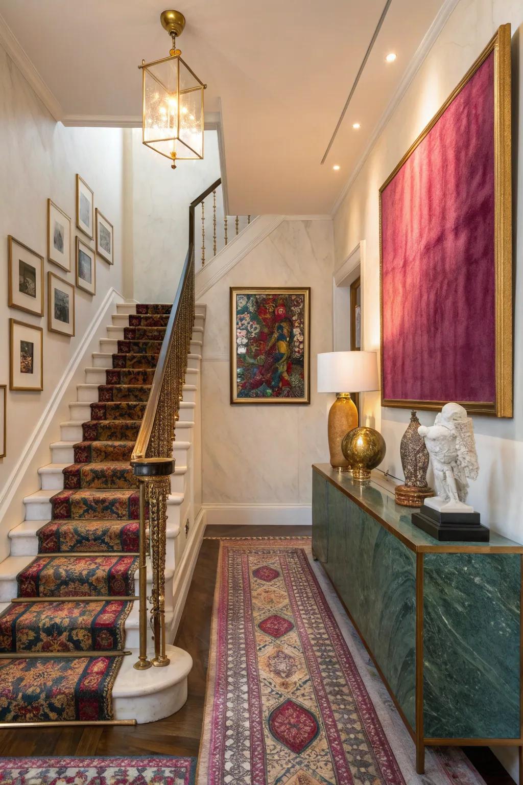 Make a bold statement with vibrant colors and unique decor pieces.