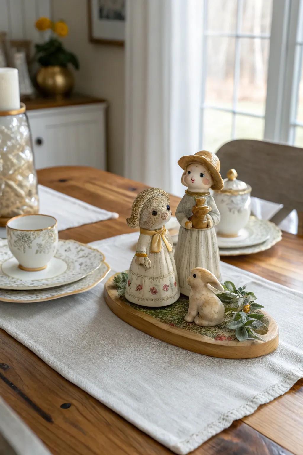 Add a touch of whimsy with charming vintage figurines. 🎭 #WhimsicalDecor #VintageStyle