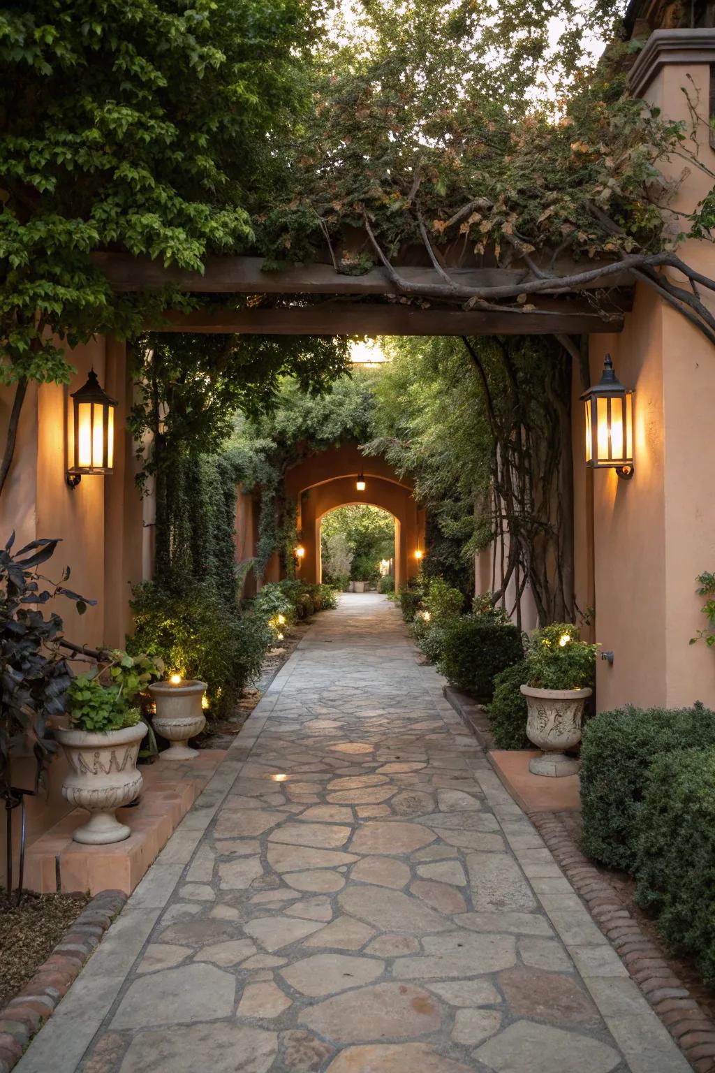 Achieve balance with a symmetrical pathway that exudes elegance and order.