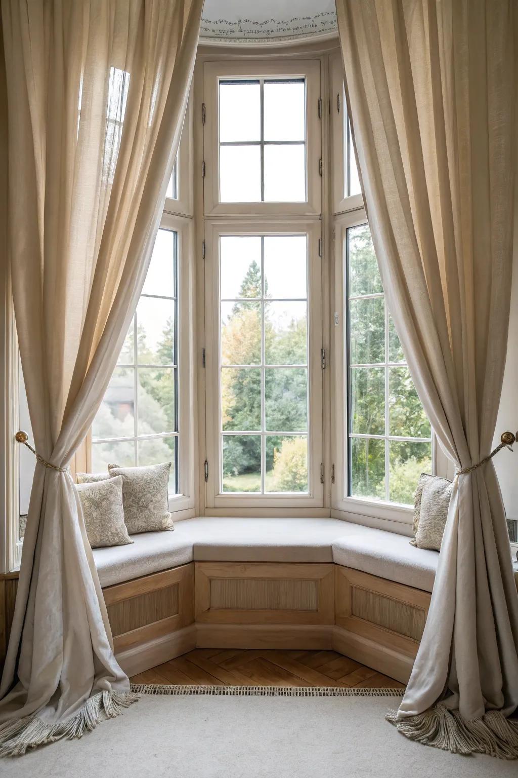 Metallic accents add a dash of glamour to your window seat.