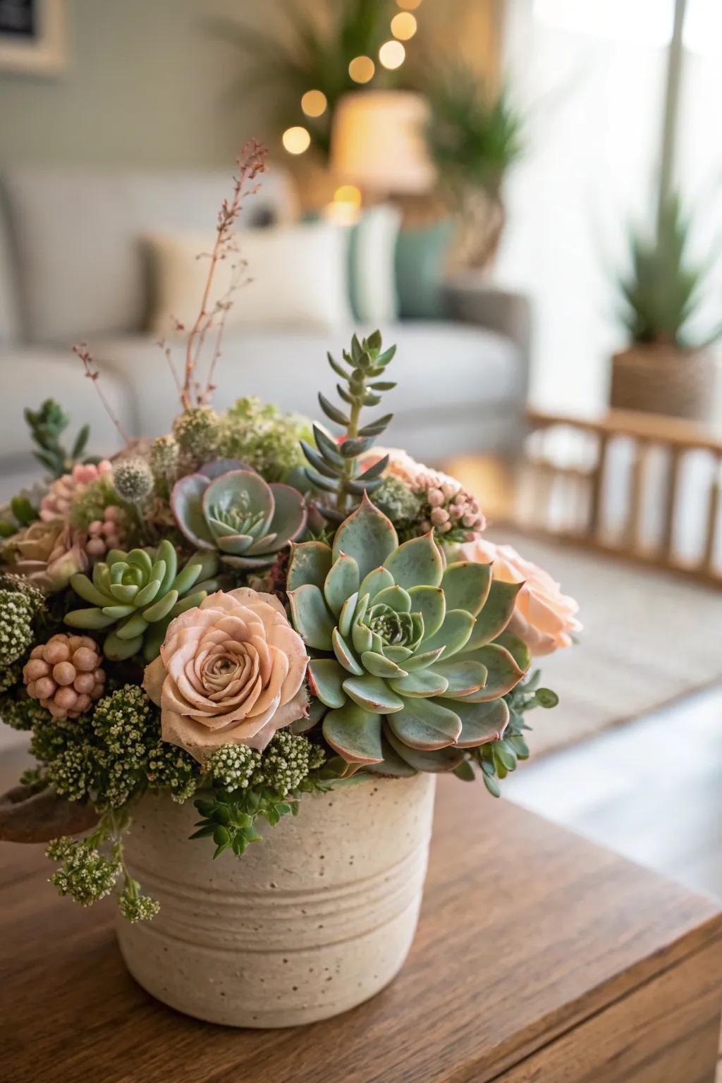 Succulents bring a modern and unique touch to your floral arrangements.