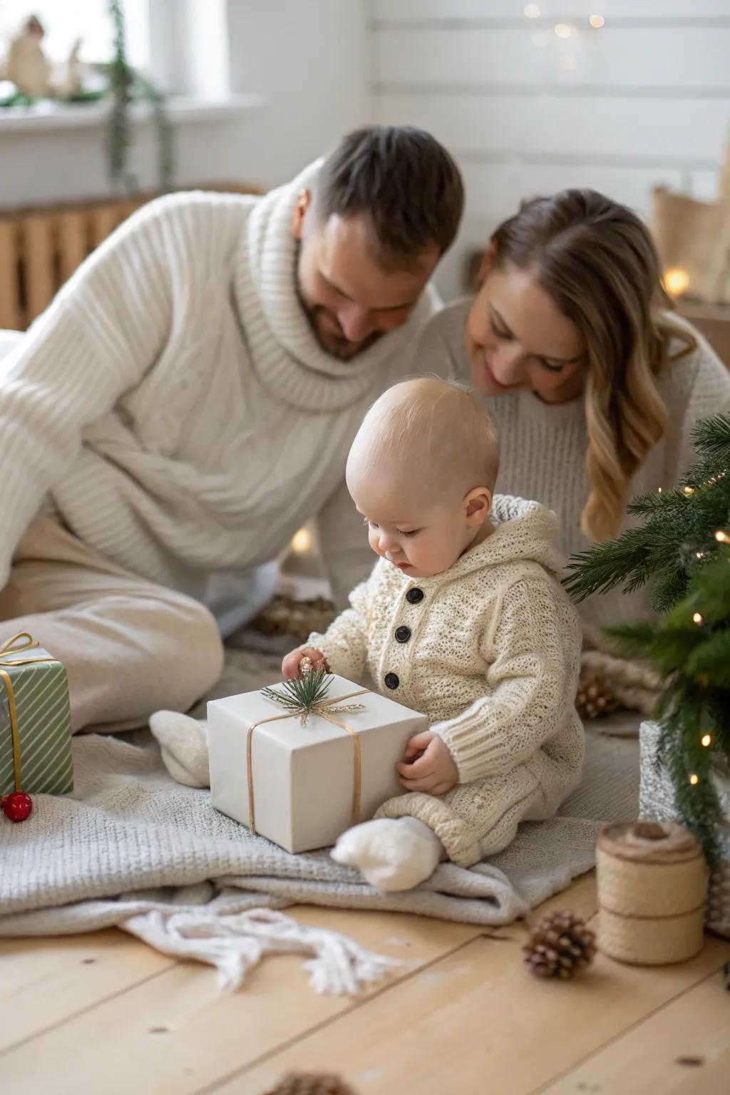 Create lasting memories with a family photo shoot that captures the joy and spirit of your baby's first Christmas.