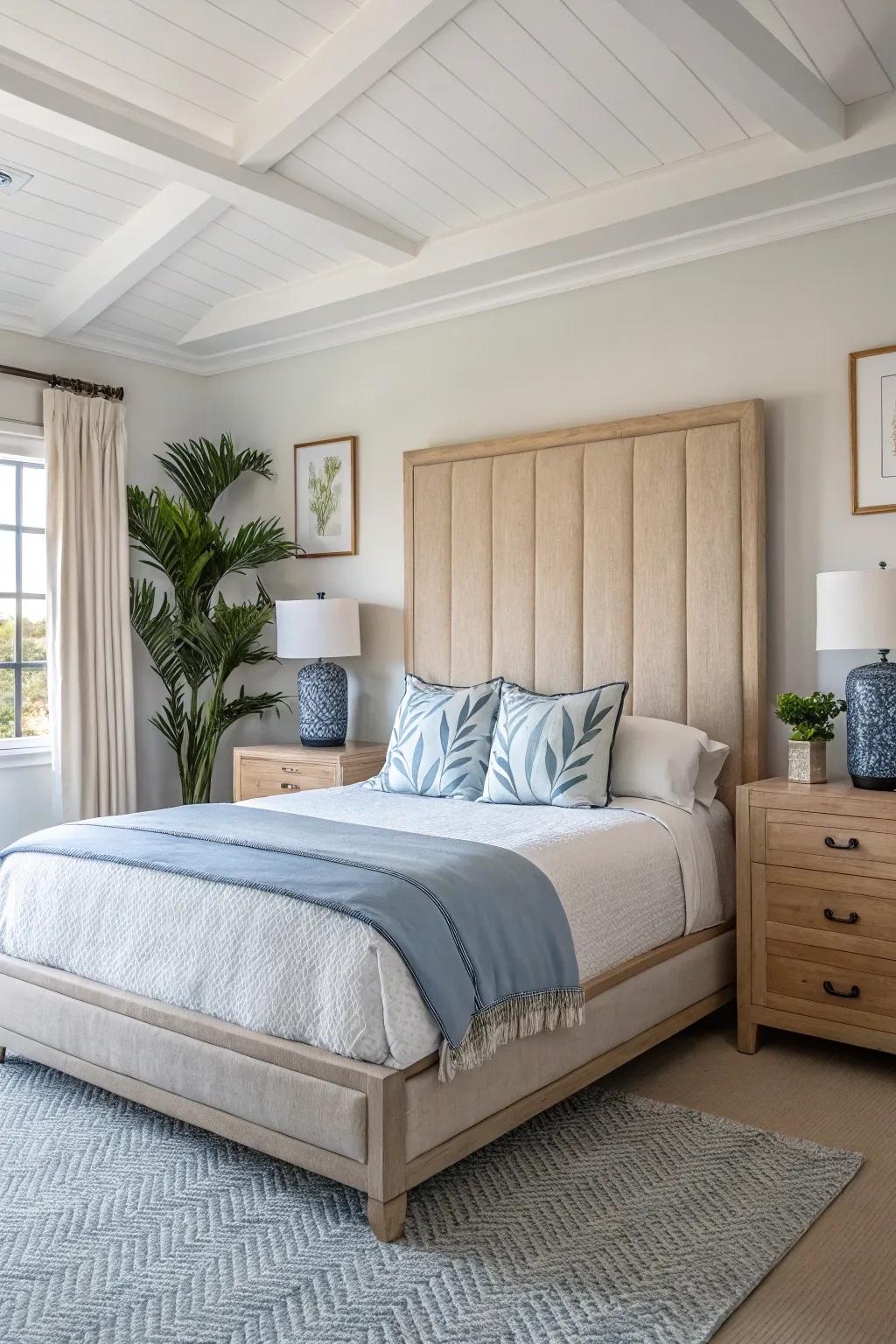 A statement headboard adds personality and style to your bedroom.