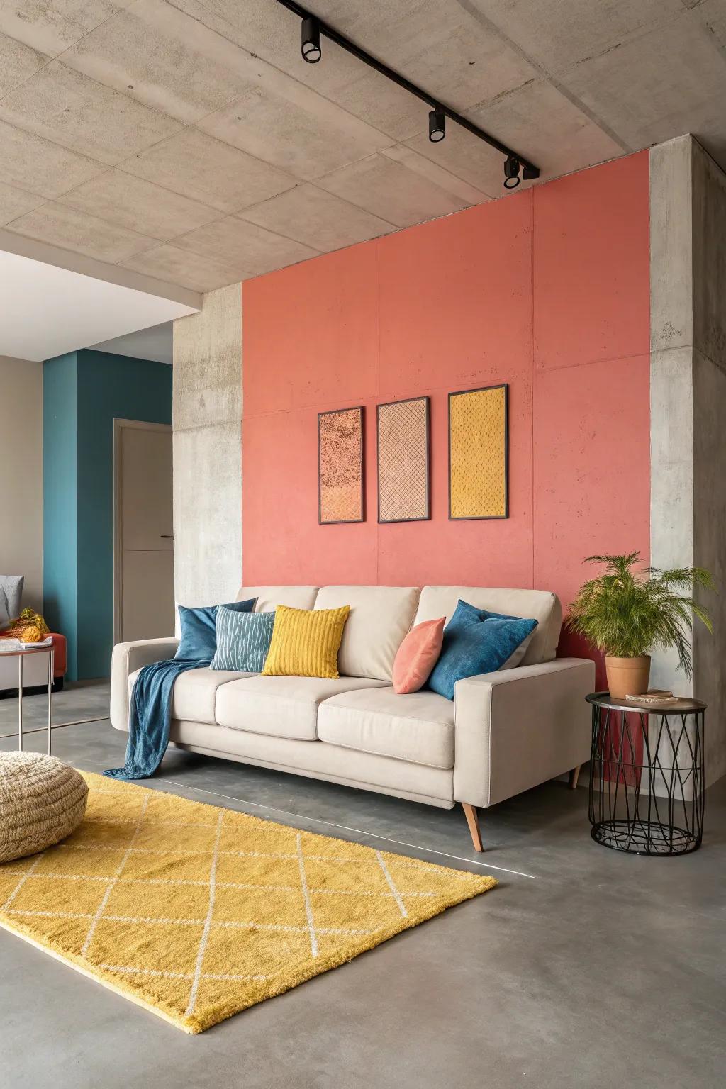 Soft beige walls add warmth and brightness, making any room with gray floors feel inviting.