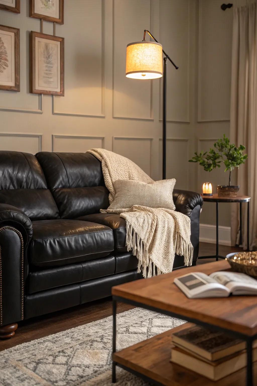 Soft lighting transforms a space into an inviting haven.