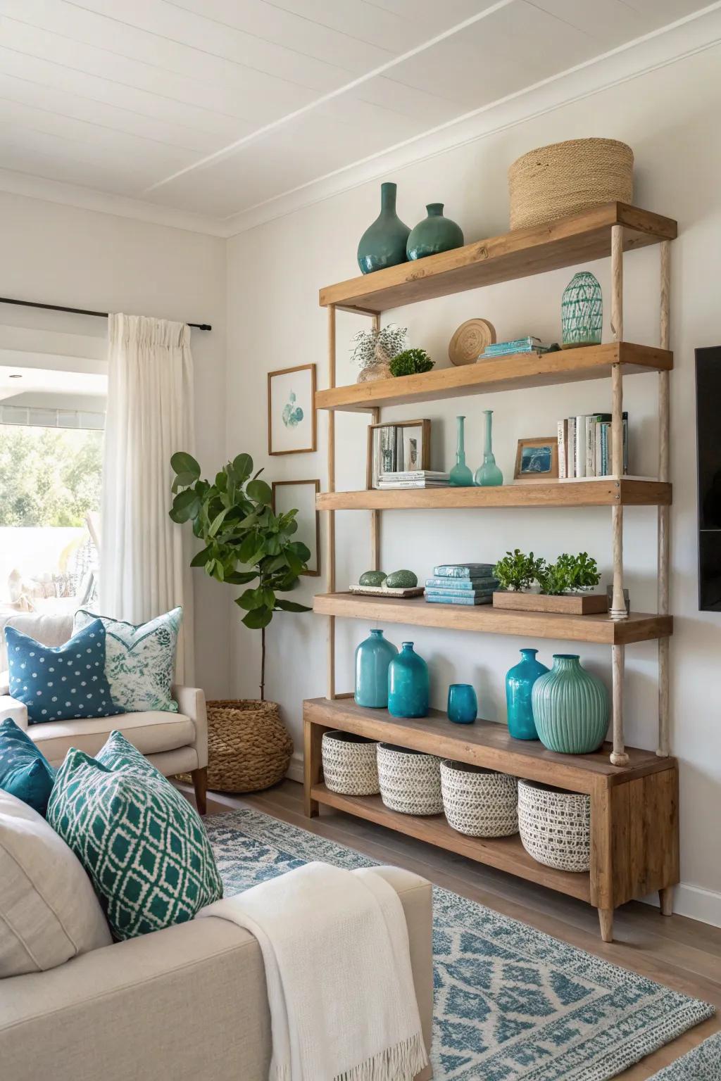 Open shelving lets you showcase your style while keeping things organized.