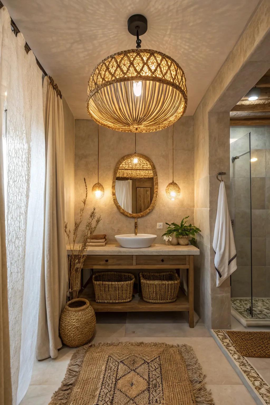 Illuminate your space with lighting that's both art and ambiance. 🌟 #LightingDesign #BohoChic