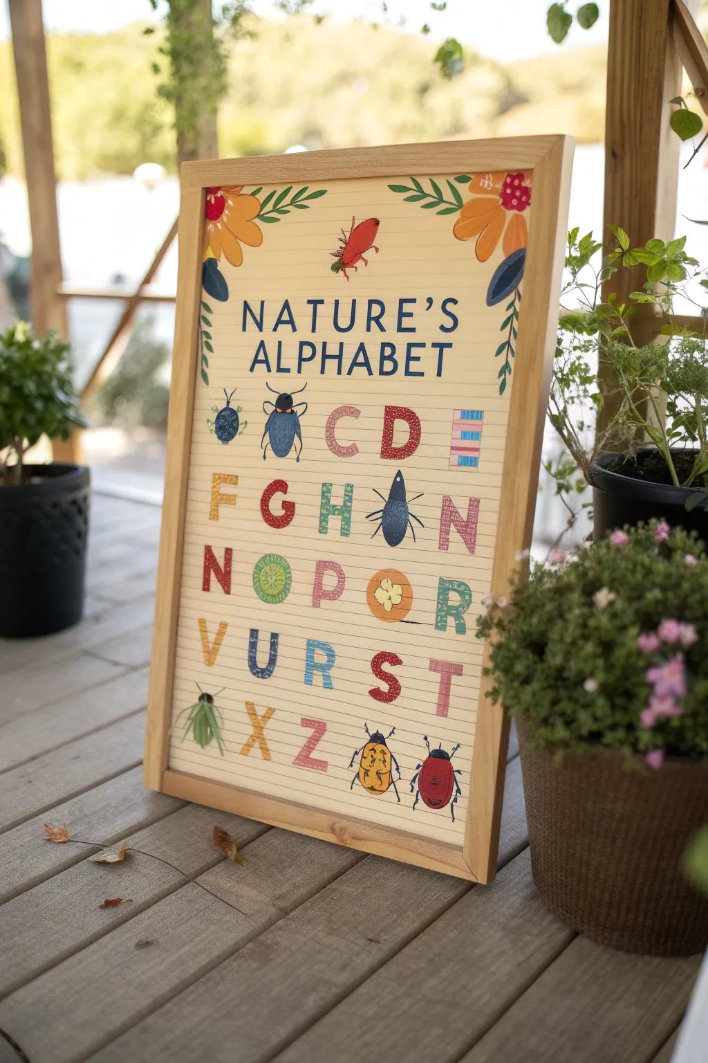 Blend education and decoration with an insect-themed alphabet bulletin board.