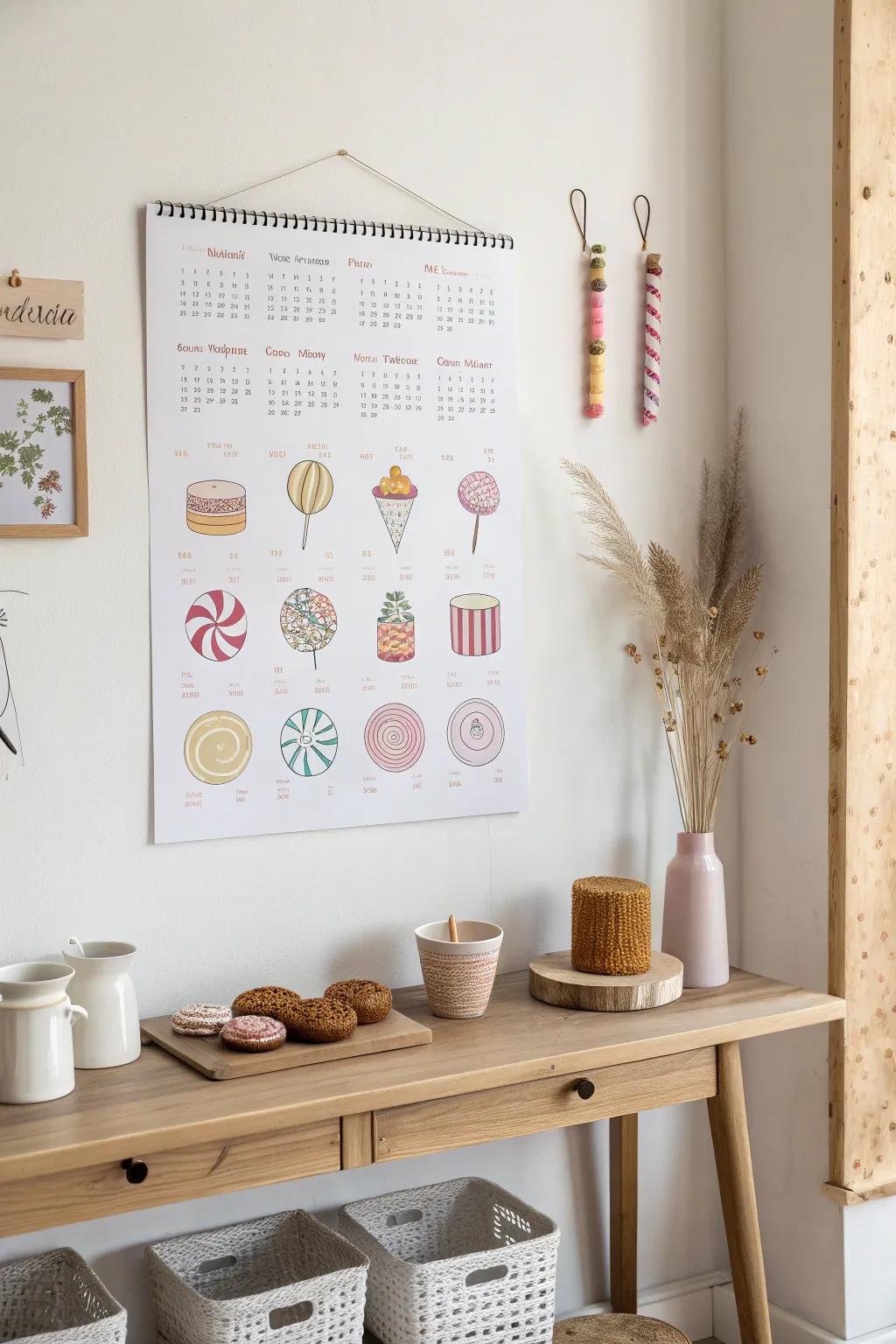 Stay organized with a candy-themed calendar that adds a sweet twist to time management! 🍬 #ClassroomCalendar #Organization