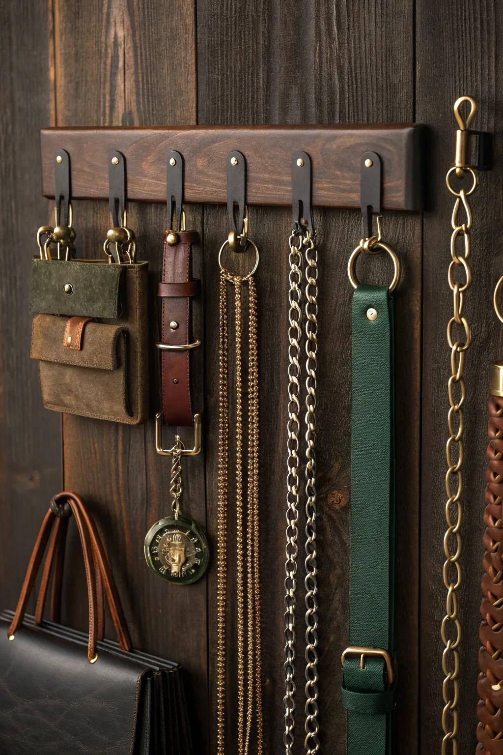 Magnetic strips offer a modern and convenient way to organize lighter chains.