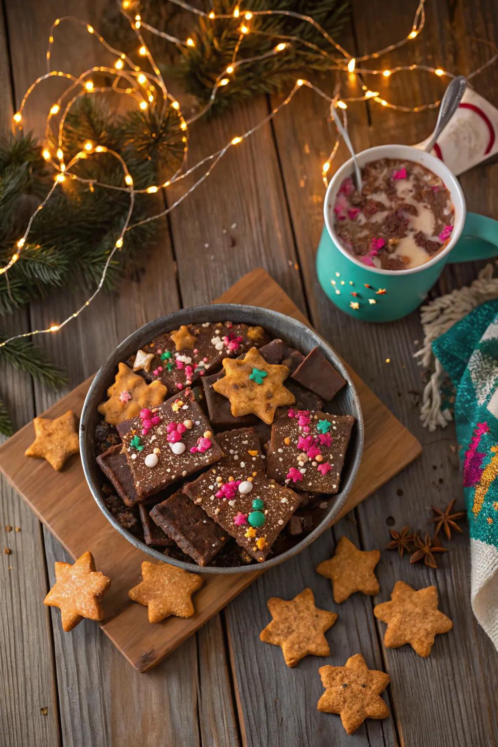 Bring holiday magic to life with gingerbread-infused bark.