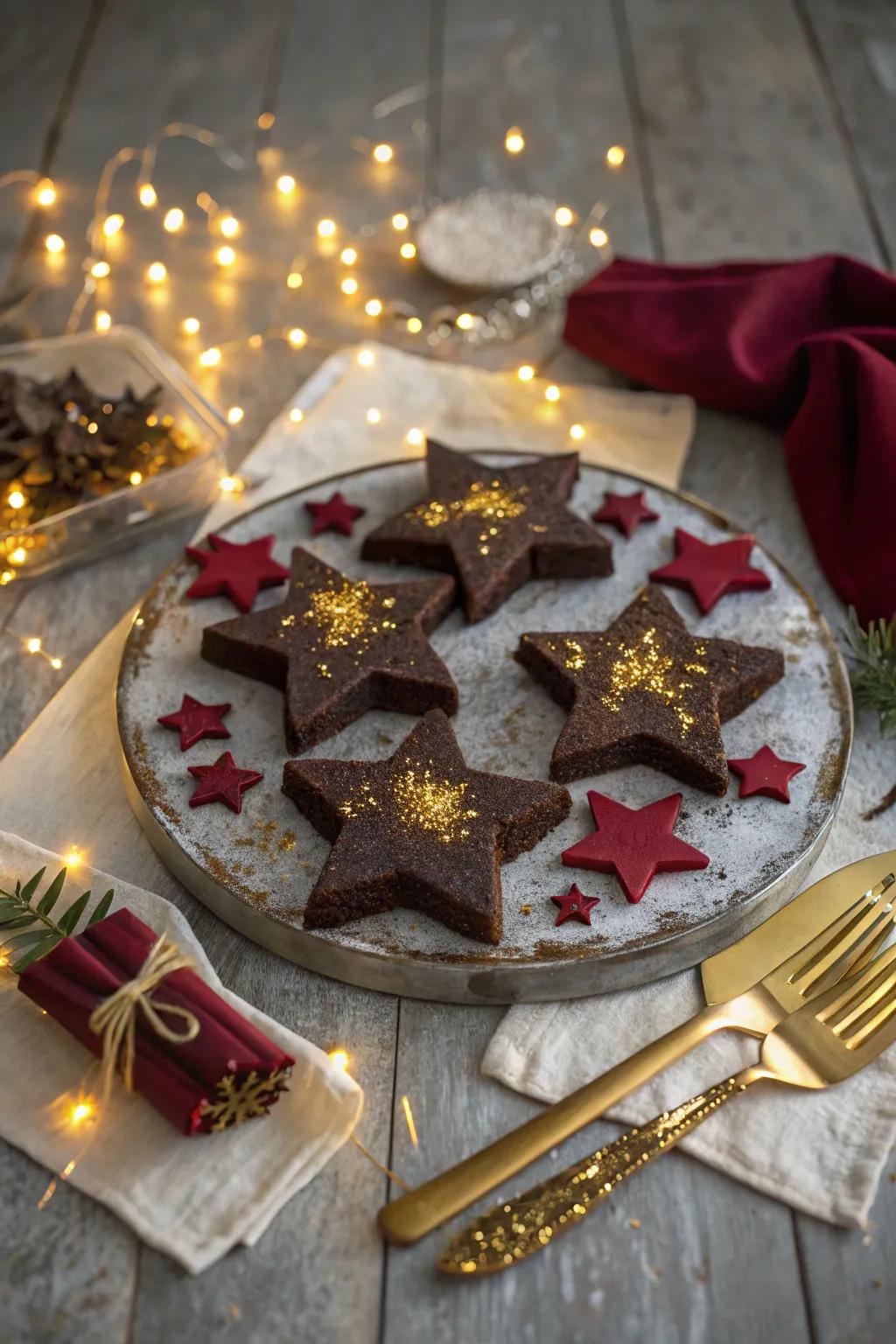 Twinkling star brownies add a magical sparkle to your festive celebrations.