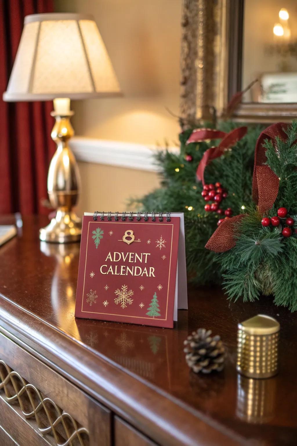 Count down to Christmas with a fun advent calendar on your desk.