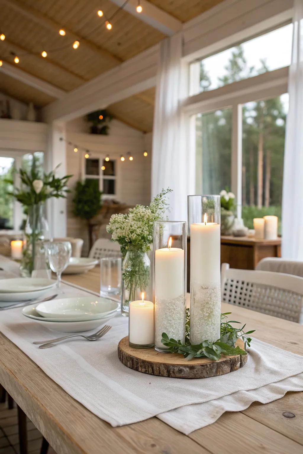 Floating candles bring serenity and elegance to your dinner table. #FloatingCandles #SereneDining #Candlelight