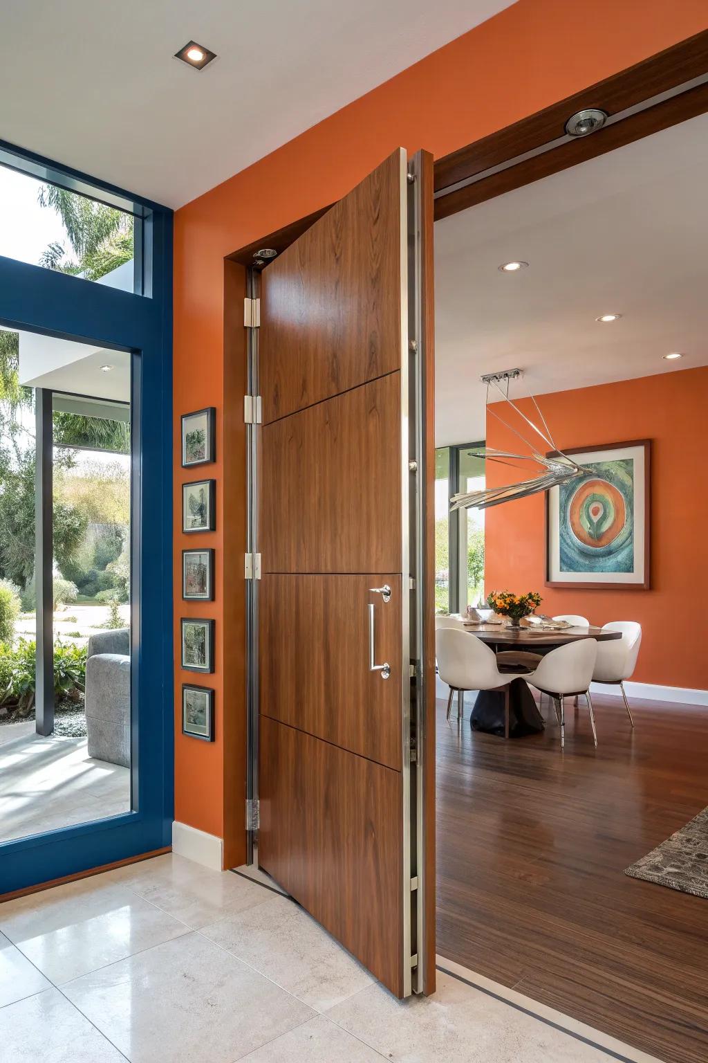 Make a dramatic entrance with pivot doors that are art in motion. 🎨 #PivotDoors #ModernDesign