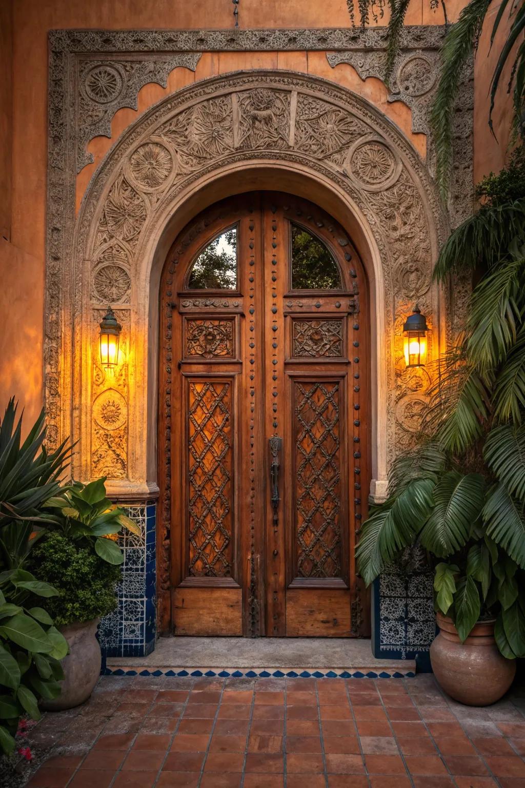 Turn your doors into art with intricately carved arched designs. 🎨 #IntricateDetails #ArtisticDoors #HeritageHome