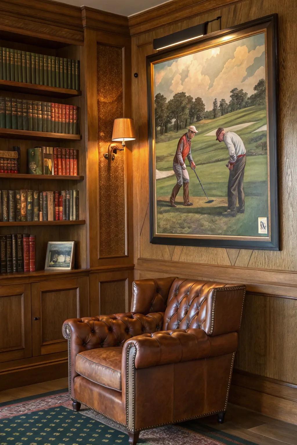 Vintage golf art brings nostalgia and charm. 🕰️ #VintageDecor #GolfStyle