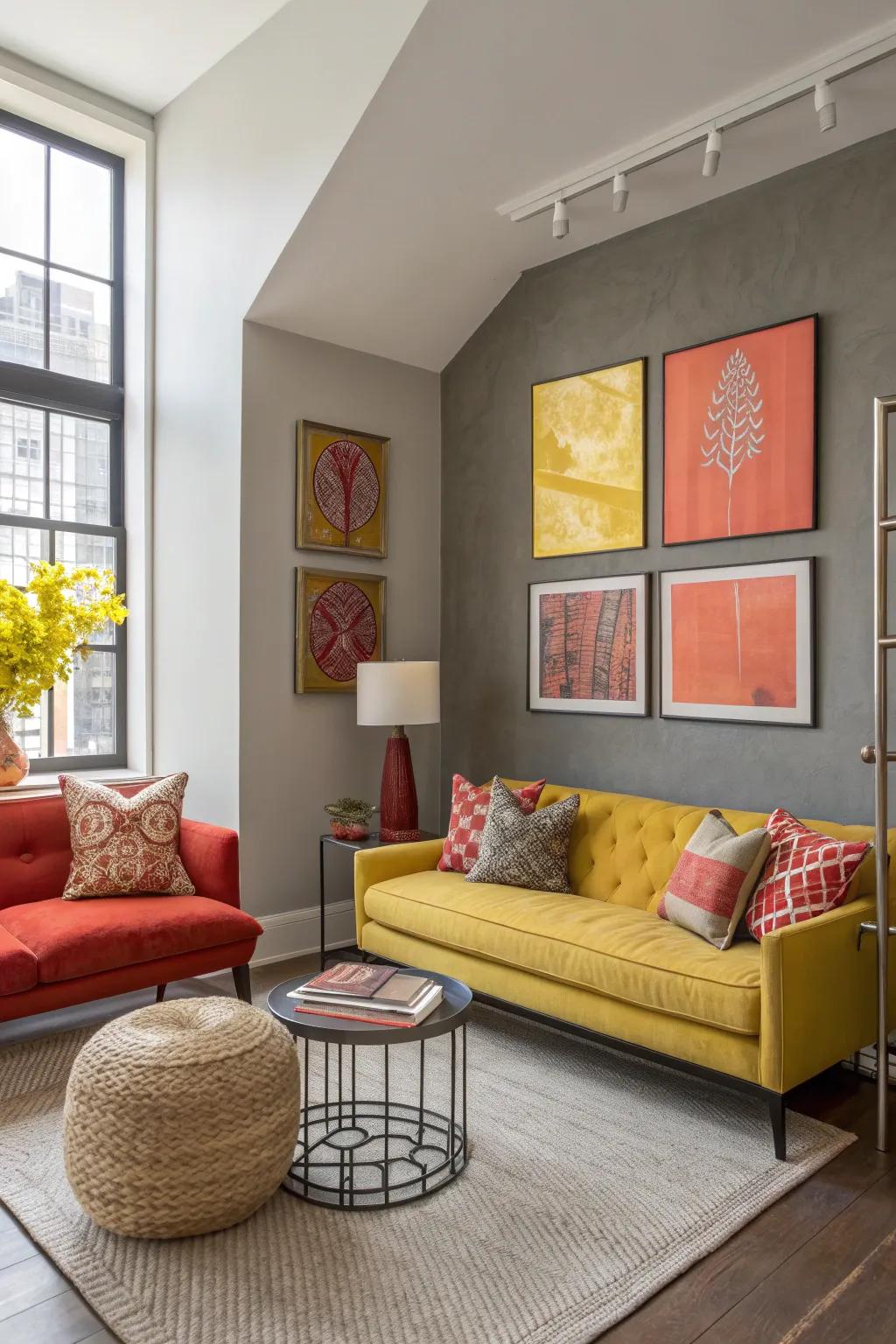 Greige provides a harmonious, modern backdrop for diverse decor styles.