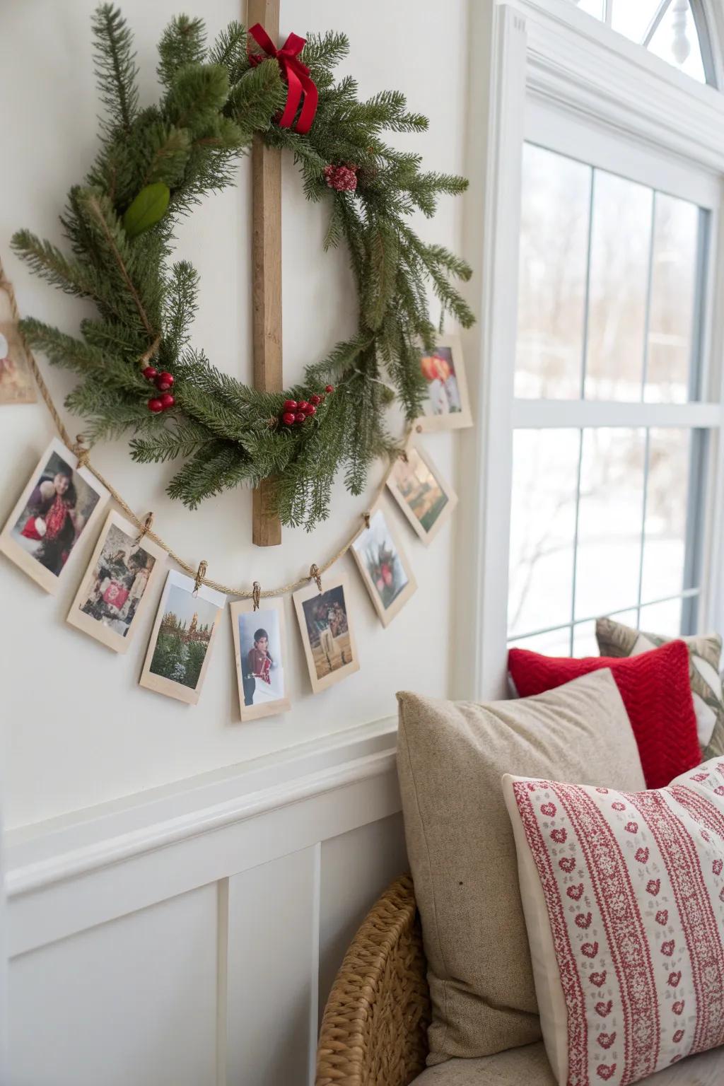 Welcome holiday guests with a wreath filled with family memories and love.