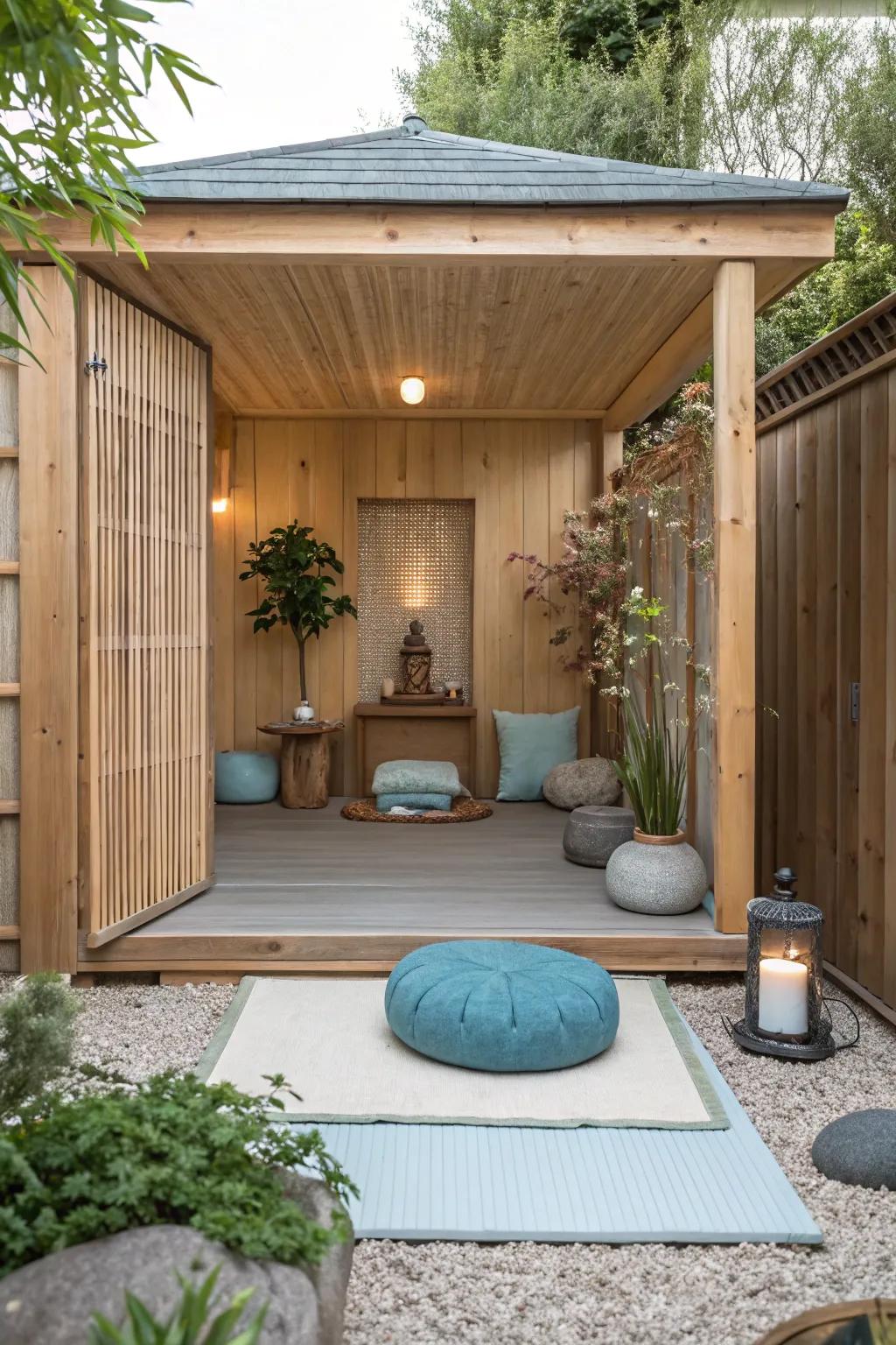 Find inner peace in a meditation space that invites tranquility and reflection.