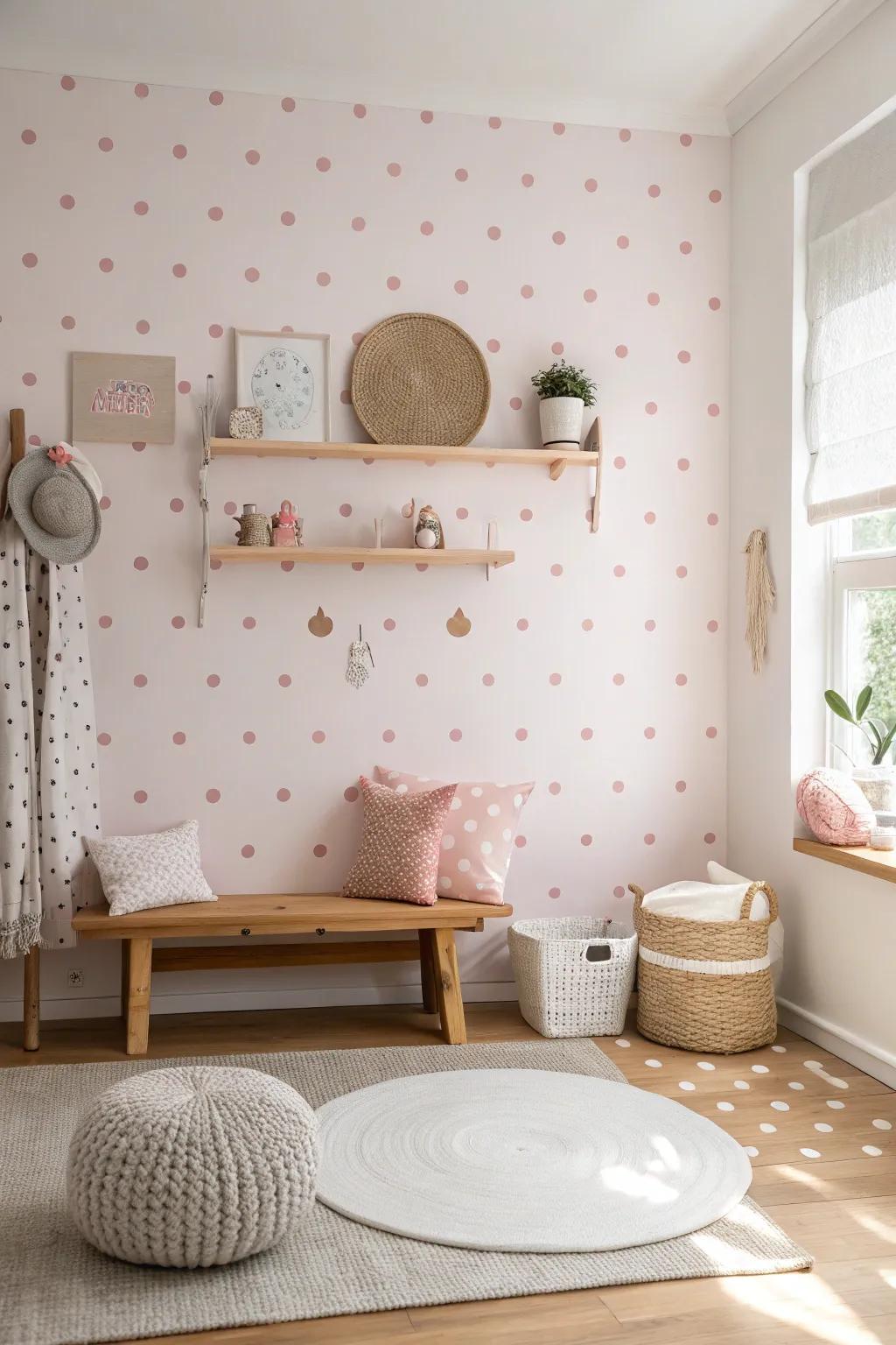 Add a sprinkle of fun with playful pink dots, perfect for inspiring creativity and joy. 🎨 #PlayfulDots #KidsDecor #CreativeSpaces