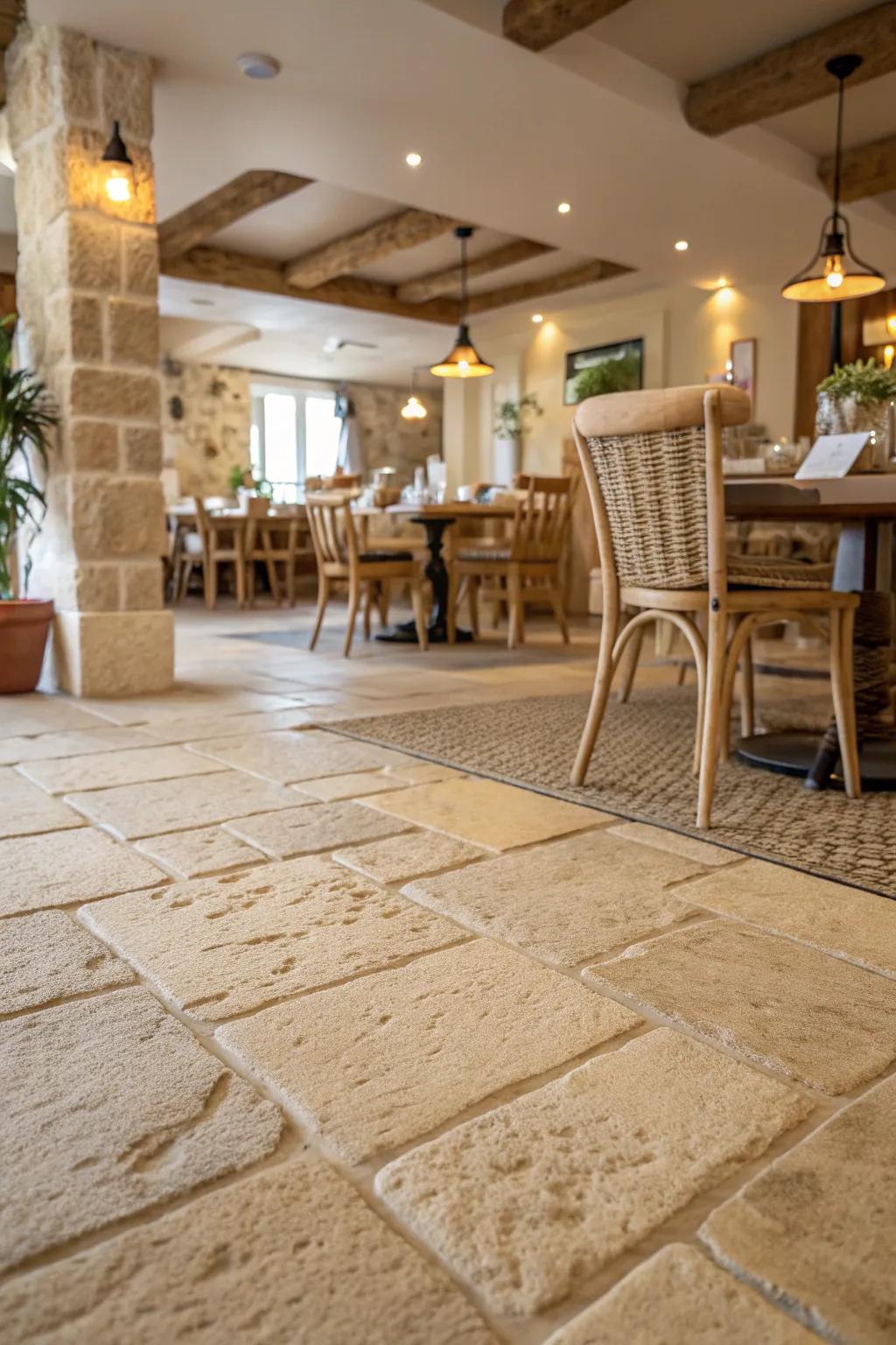 Achieve understated elegance with the natural beauty of limestone. #NaturalElegance #Limestone #TimelessDesign