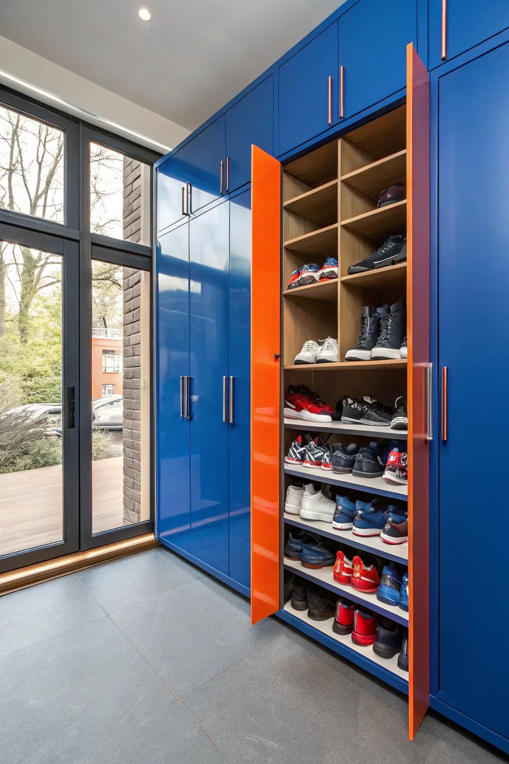 Achieve a seamless look with built-in cabinets that blend with your interior design.