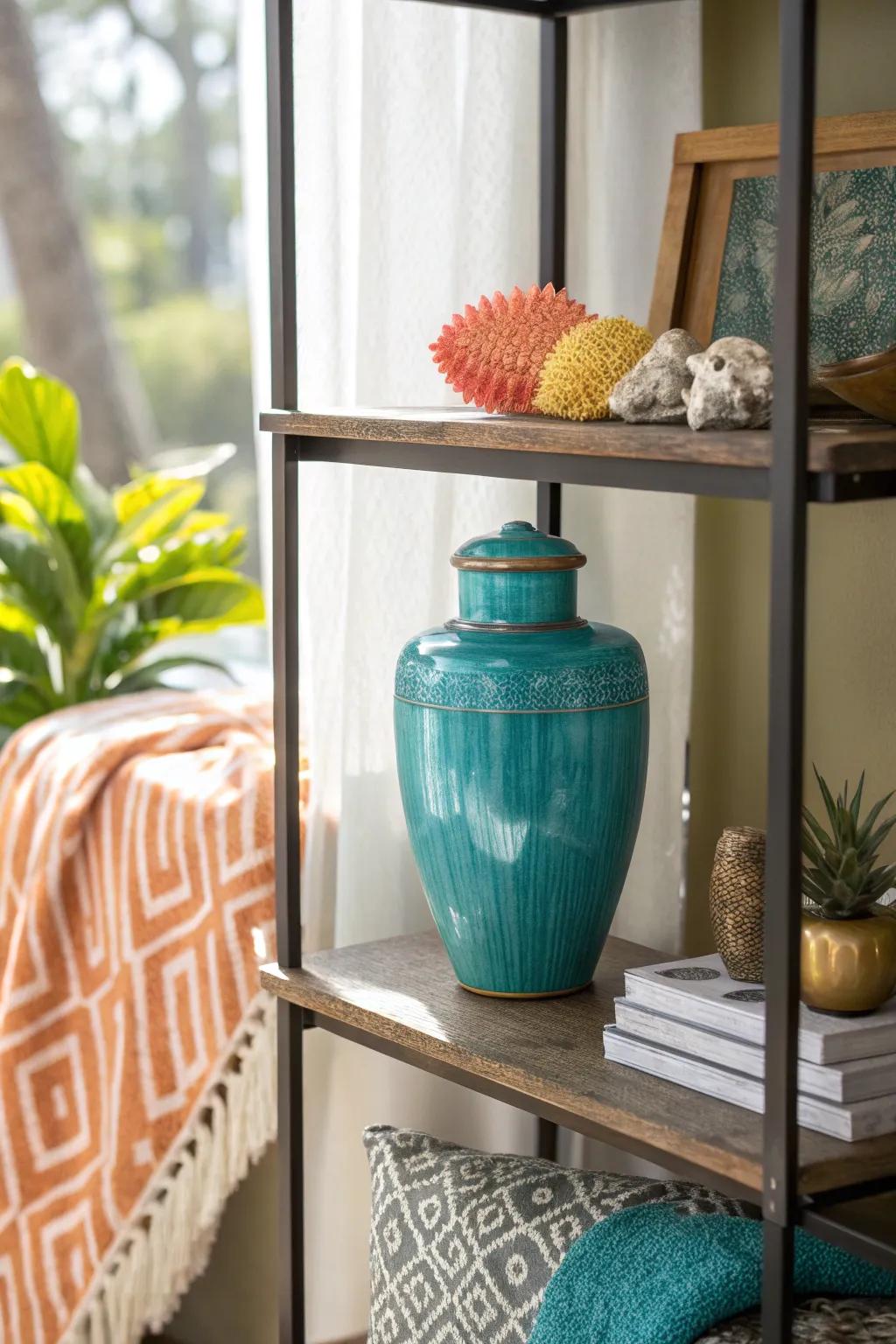 Add depth to your memorial display with a mix of rich textures and materials.