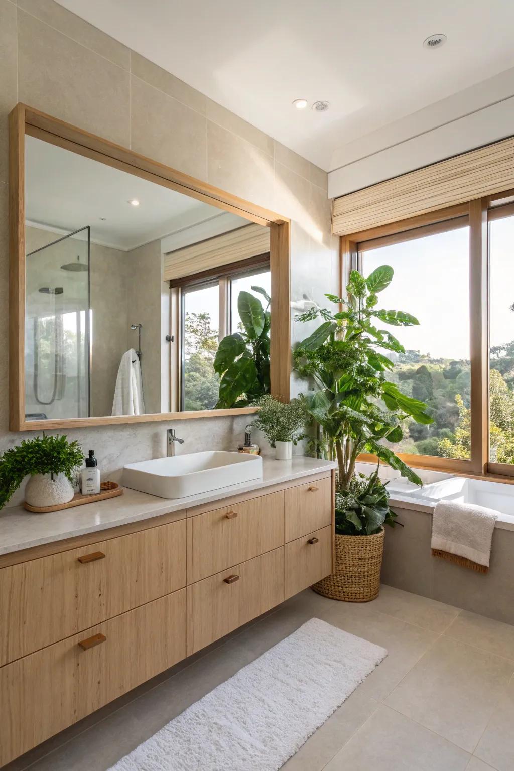 Maximize light and space with mirrors that reflect your bathroom's beauty.