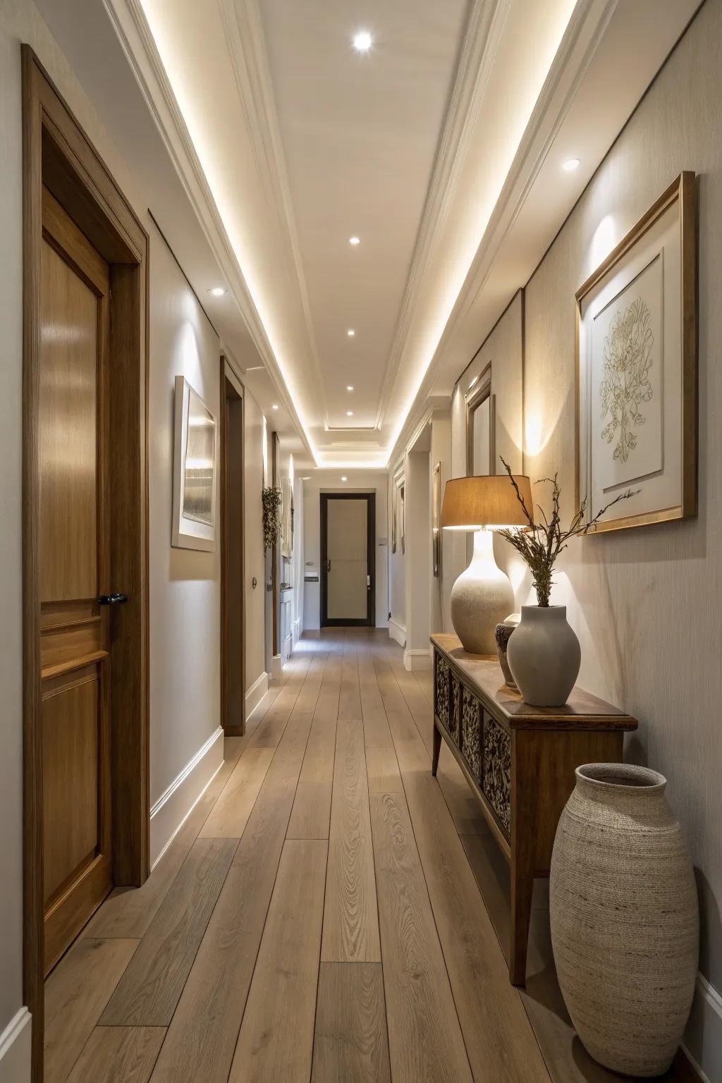 Turn ordinary spaces into something special with cove lighting. 🏠 #DramaticLighting #InteriorMagic