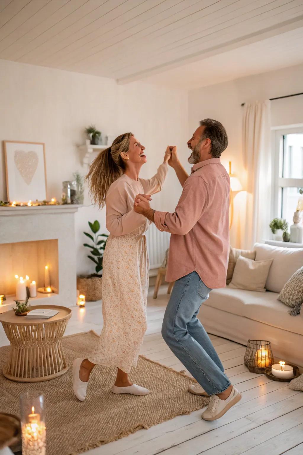 Dance your way through the evening with a lively online dance class. 💃🕺 #DanceTogether #HomeActivity