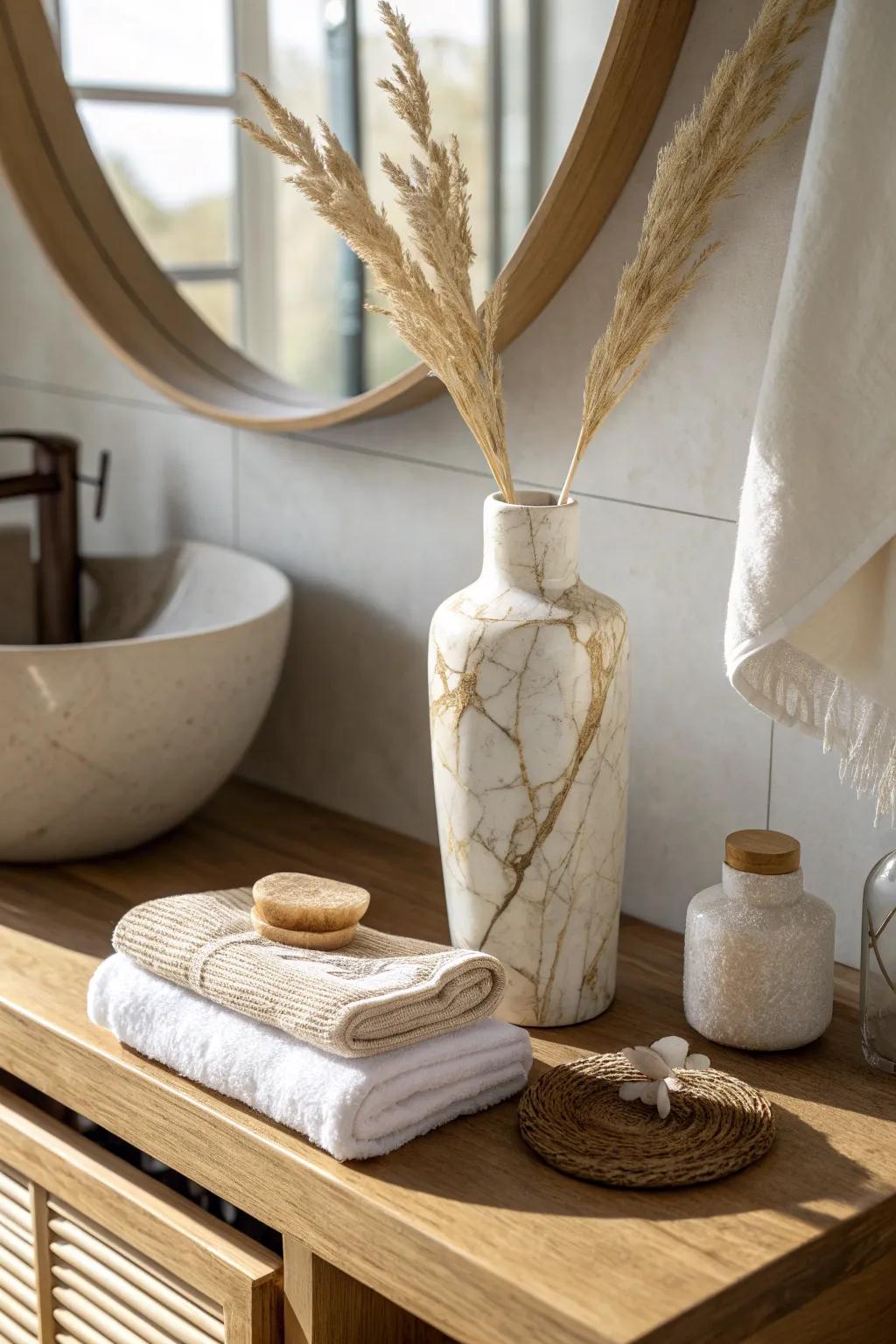 Indulge in luxury with elegant marble vases.