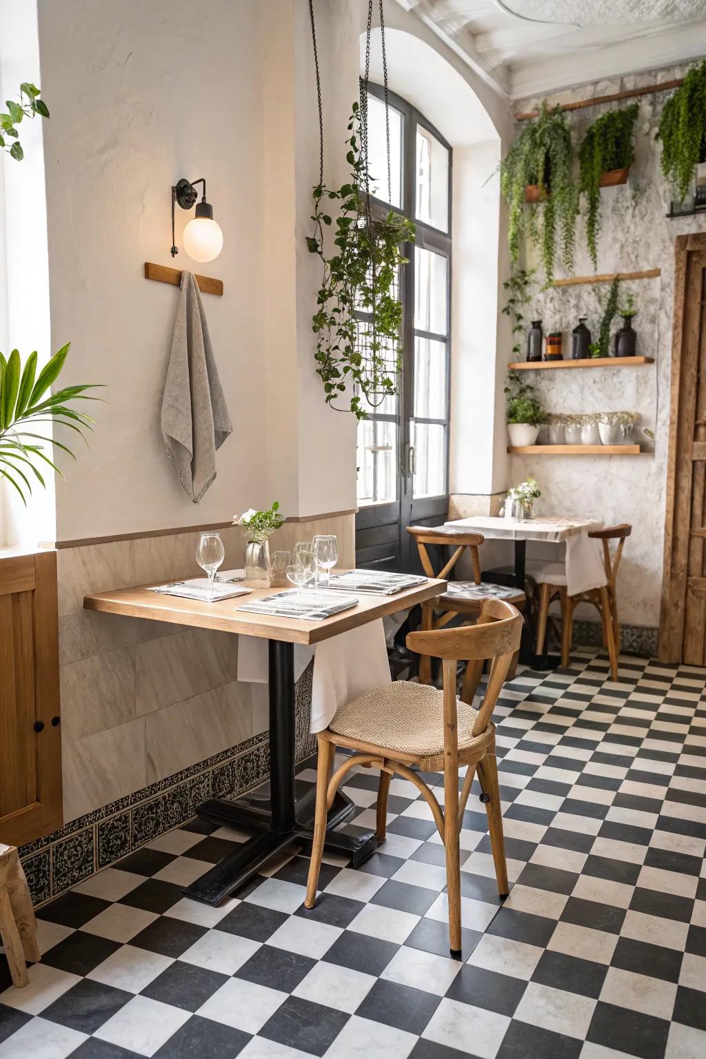 Add timeless elegance with classic tile patterns that never go out of style. #TileTrend #BistroStyle #ClassicDesign