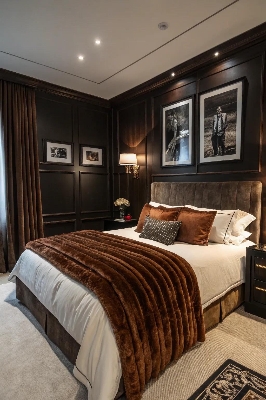 Elevate your bedroom with luxurious textiles for a touch of elegance.