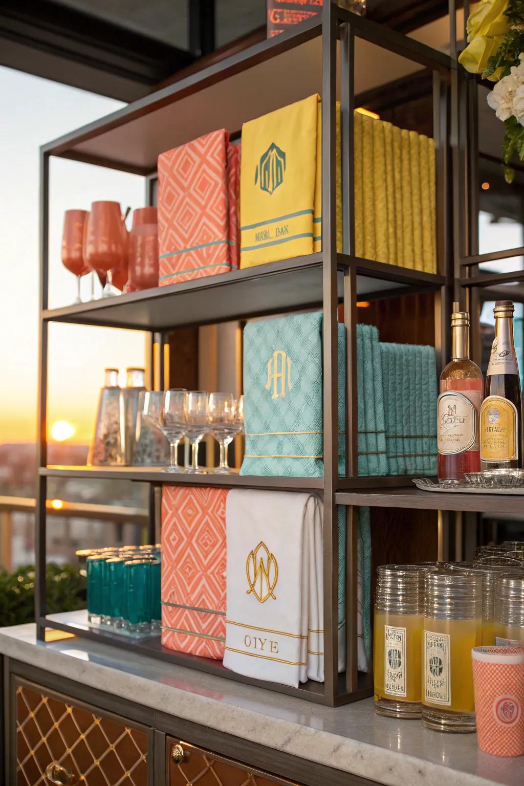 Make it personal with customized details that add charm and identity to your bookshelf bar.
