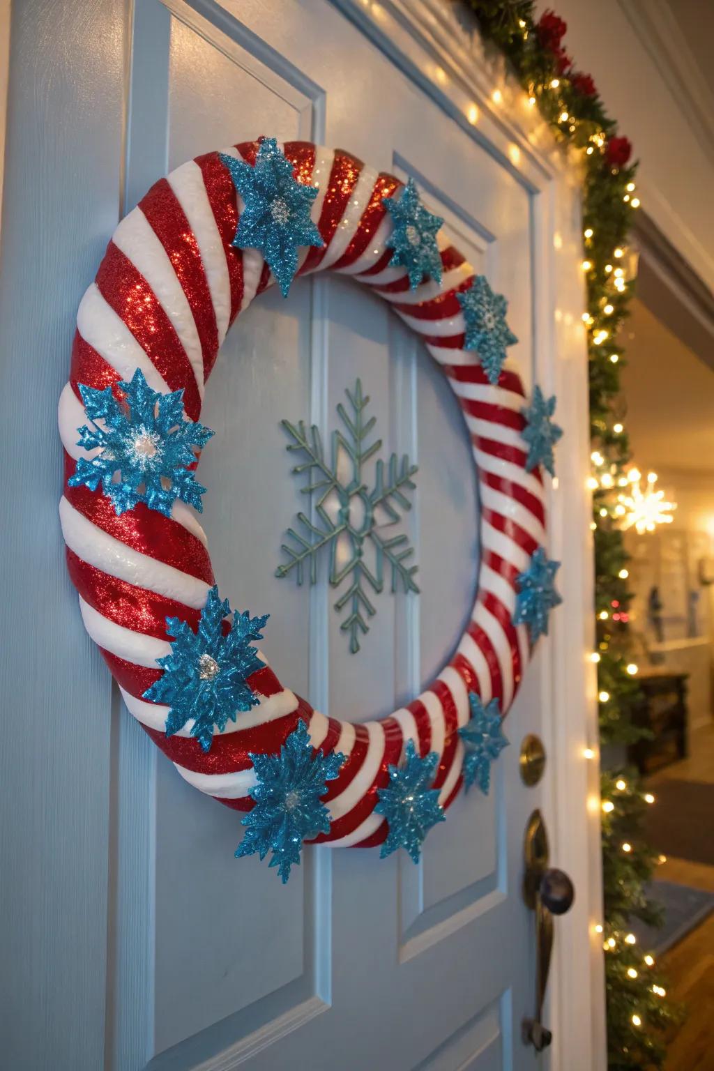 Embrace the season with snowflake accents that add a touch of winter wonder to your candy-themed decor.