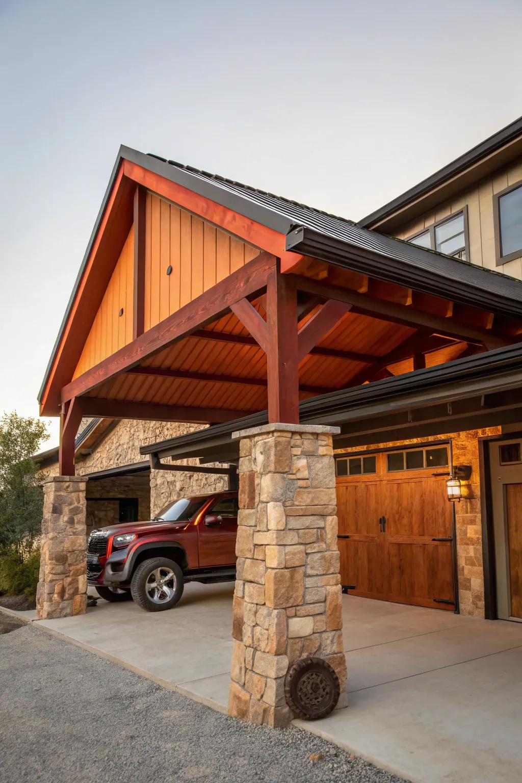 Brighten up your home with a colorful carport that adds personality and flair.