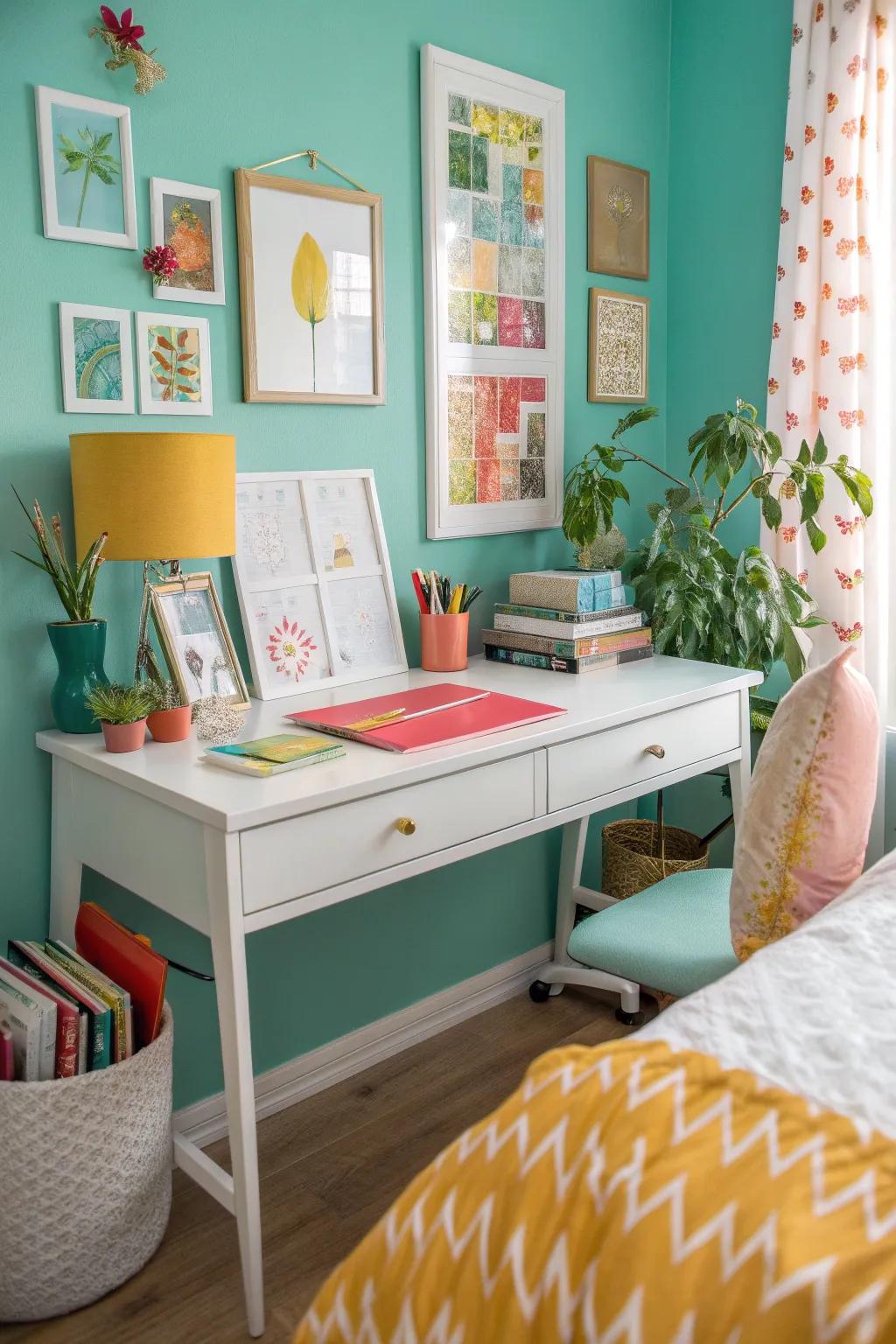 Make it yours: Personal touches turn a desk into a motivational masterpiece.