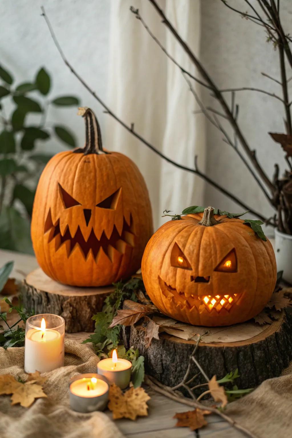 Unleash the frightful fun with these classic horror-themed pumpkins. 🧛‍♂️🧟‍♂️ #HorrorIcons #SpookySeason