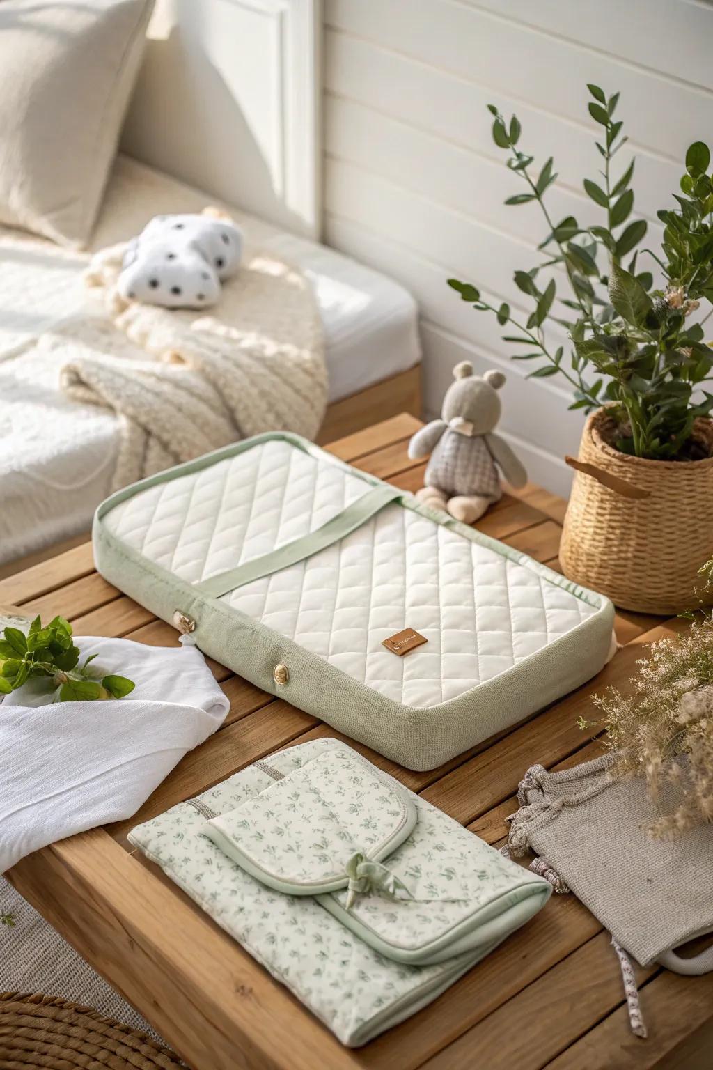 Change diapers with ease wherever you are with a handy pad.