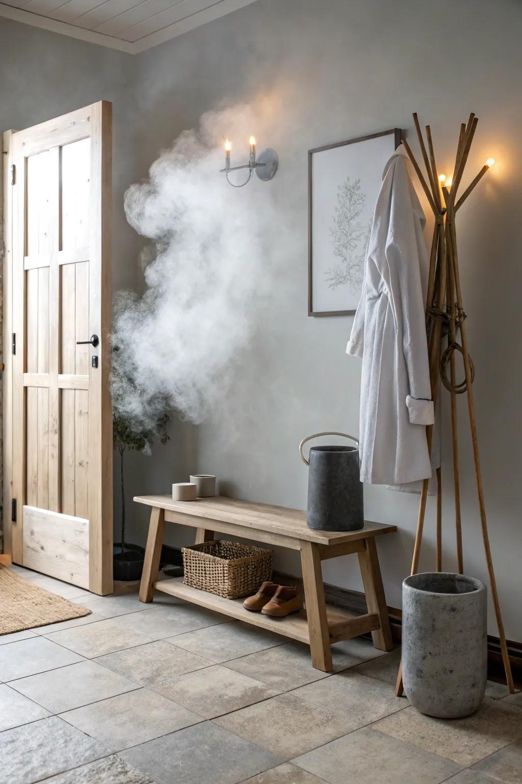 Add an air of mystery to your entryway with an enchanting fog effect.