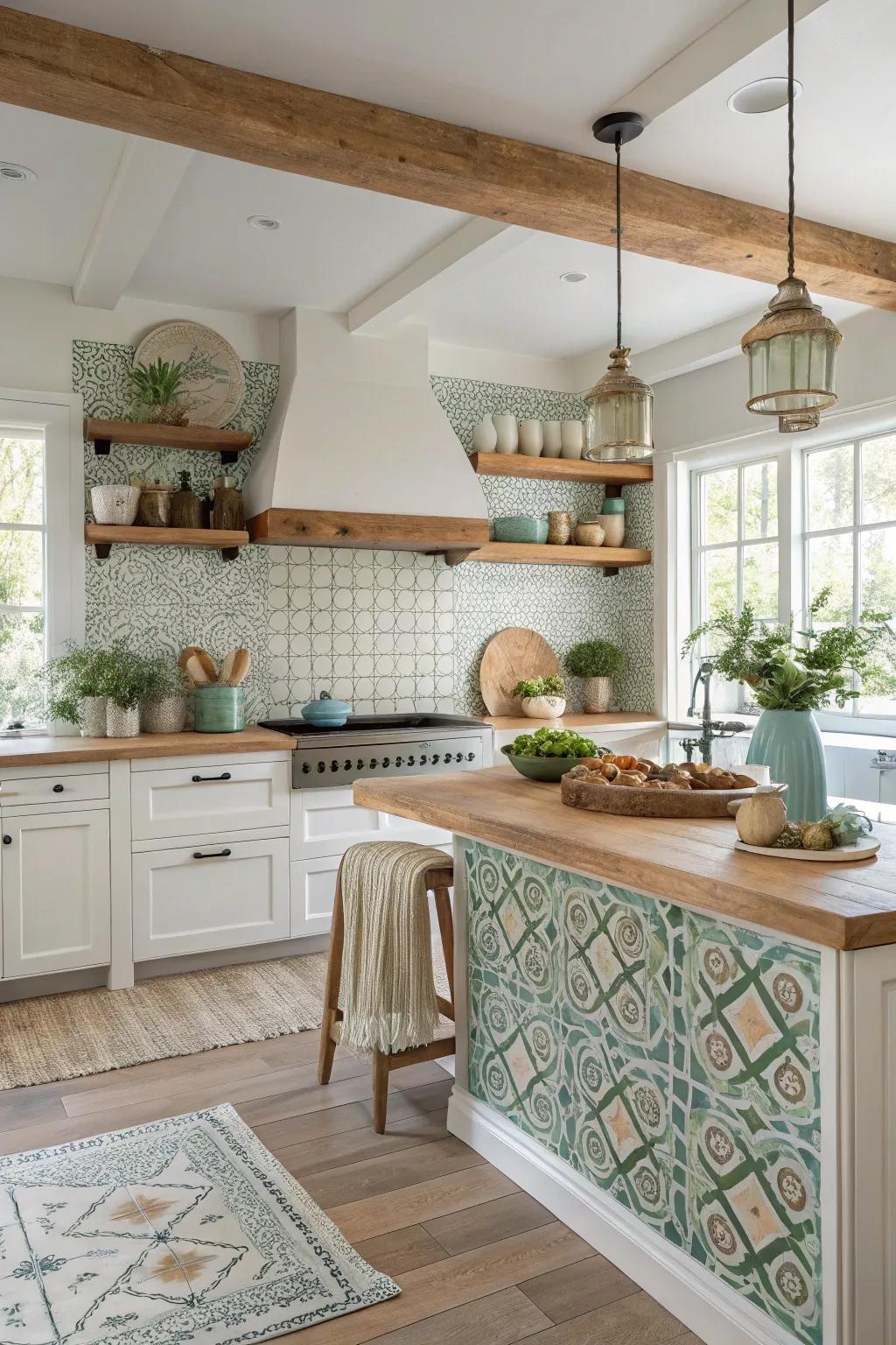 Dare to be different with an eclectic mix of tiles that brings a playful yet harmonious touch to your kitchen. 🎉 #EclecticDesign #TileInspiration #HomeDecor