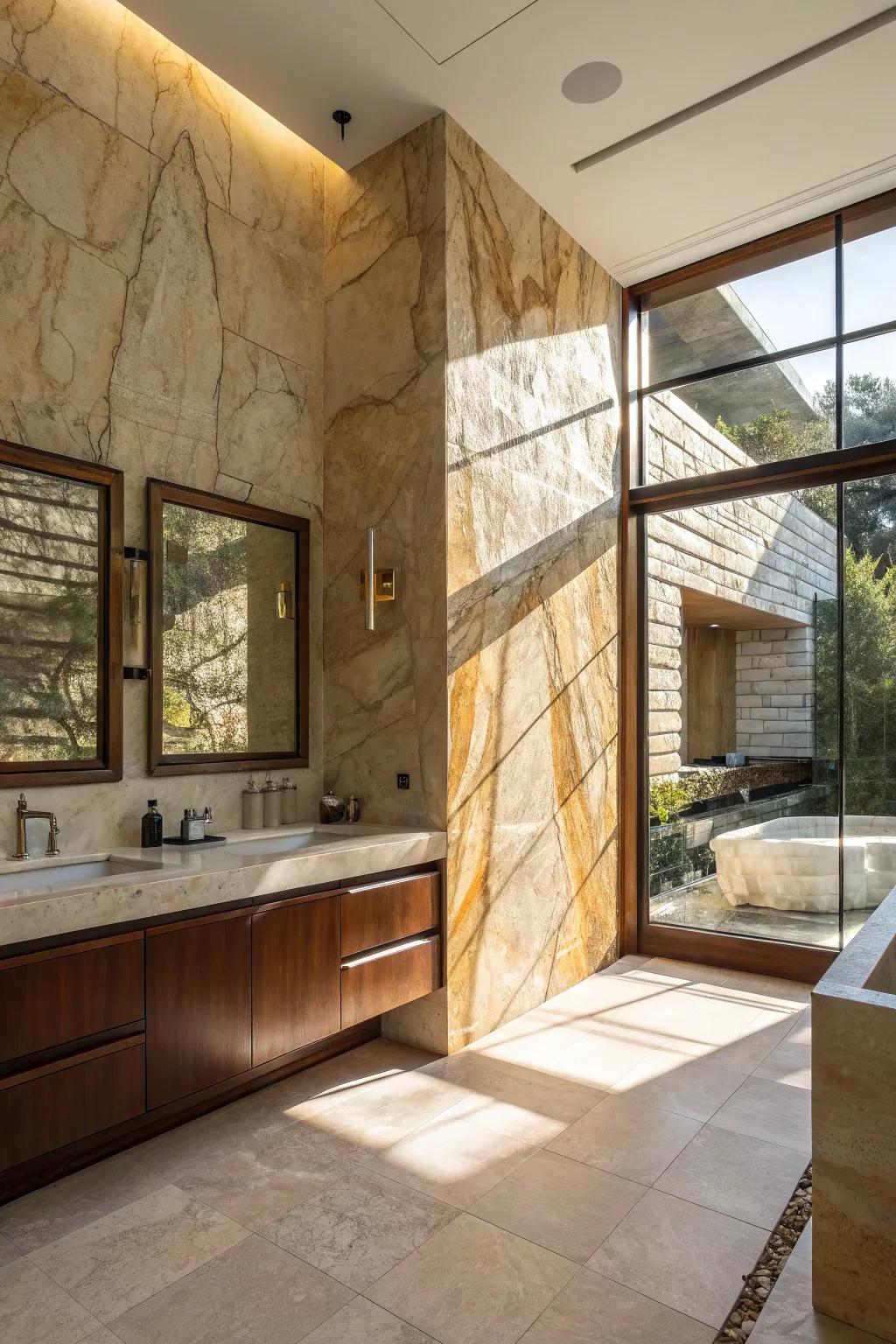 Let natural light reveal the true beauty of onyx, enhancing its intricate patterns.