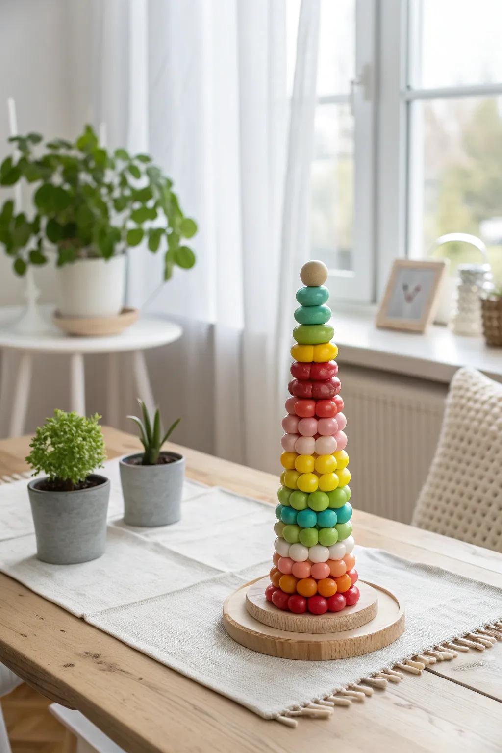 Add a pop of sweetness with a candy stack sculpture that's as fun as it is beautiful.