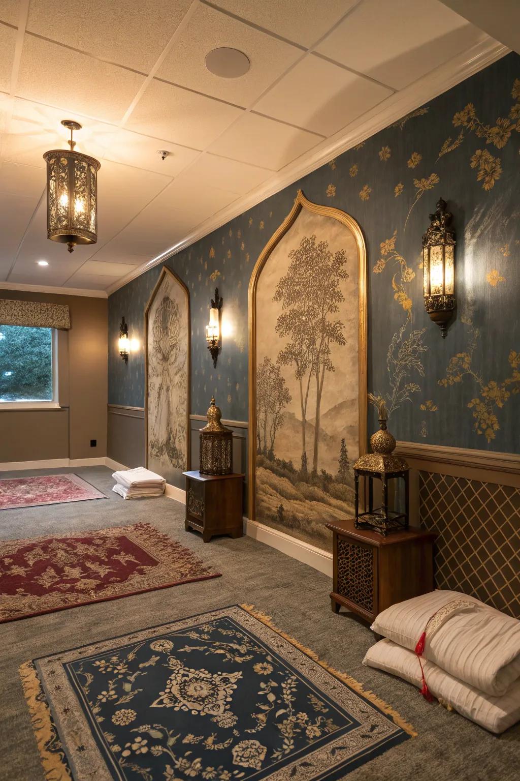 Create a striking focal point with unique wall treatments, adding personality to your space.