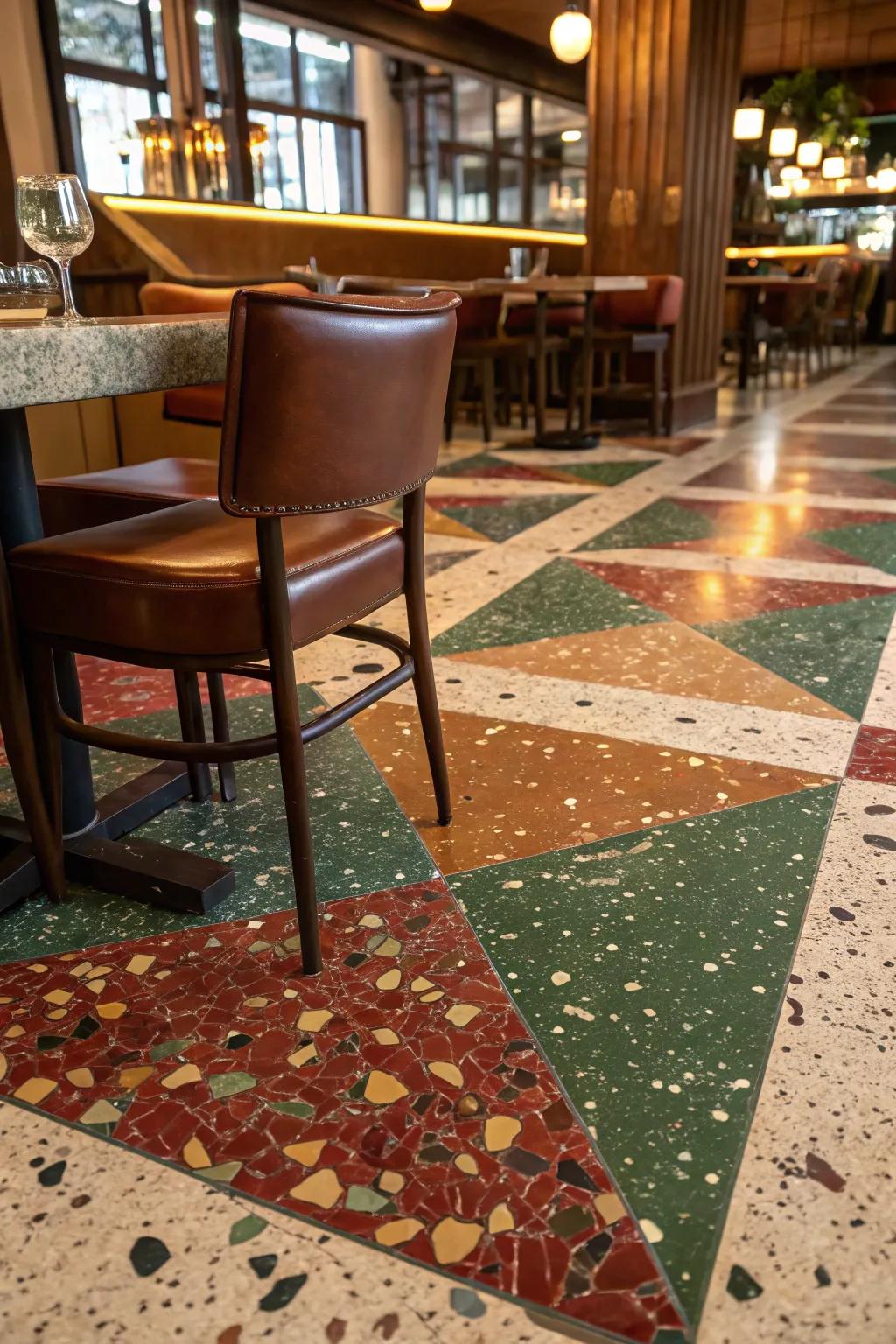 Bring creativity to the floor with trendy terrazzo designs.