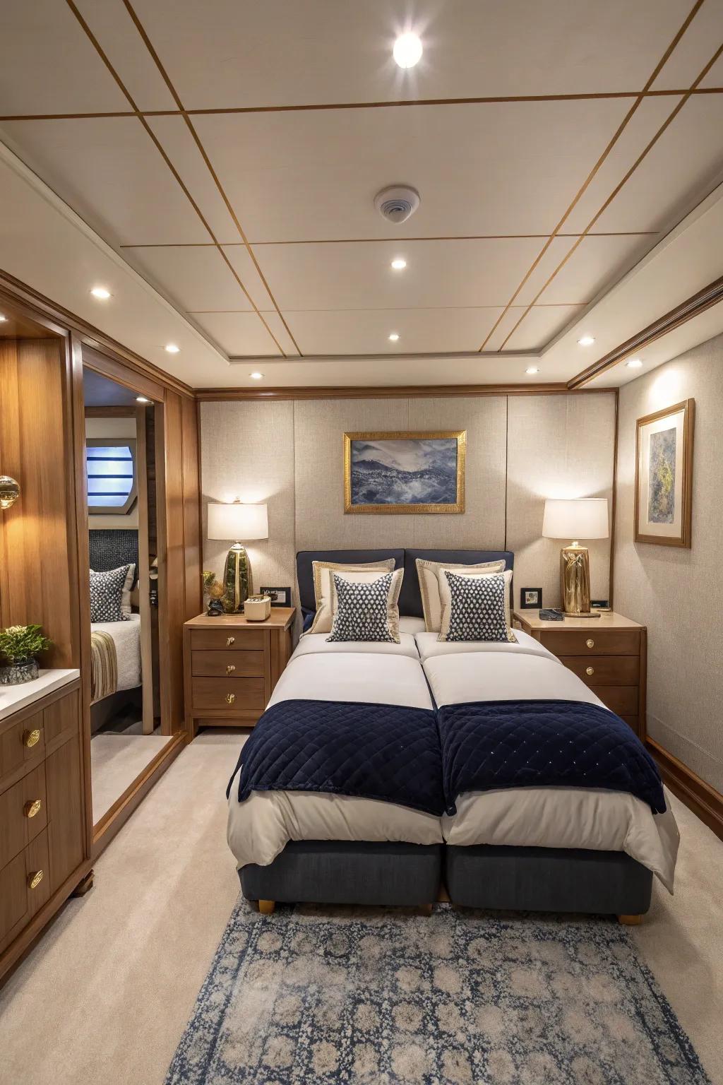 Symmetry brings harmony and balance to any small room.