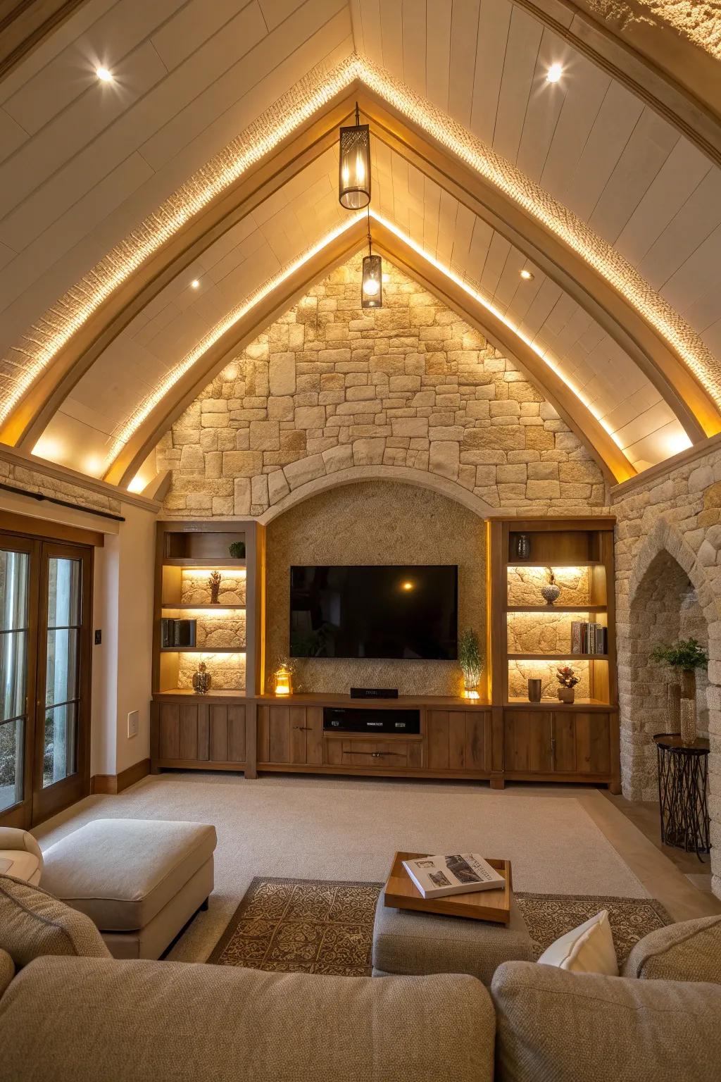 Smart lighting brings versatility and ambiance to your living room, perfect for any mood.