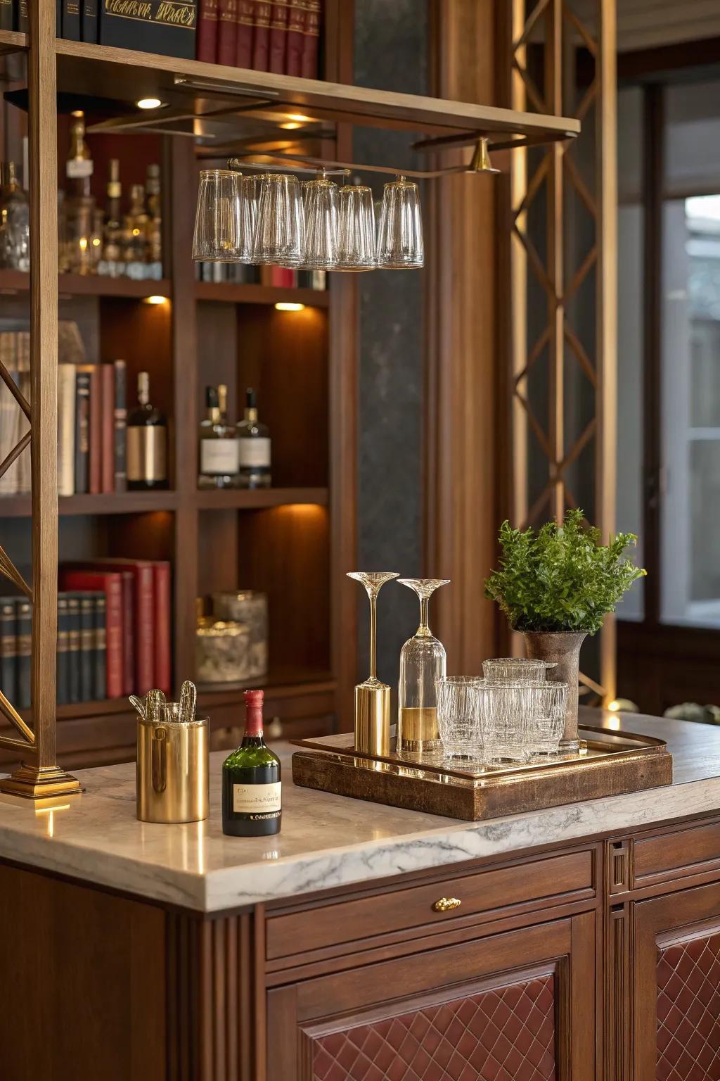 Become the ultimate host with a mixology station that elevates your home bar experience. 🍸 #MixologyMagic #HomeBar #Entertaining
