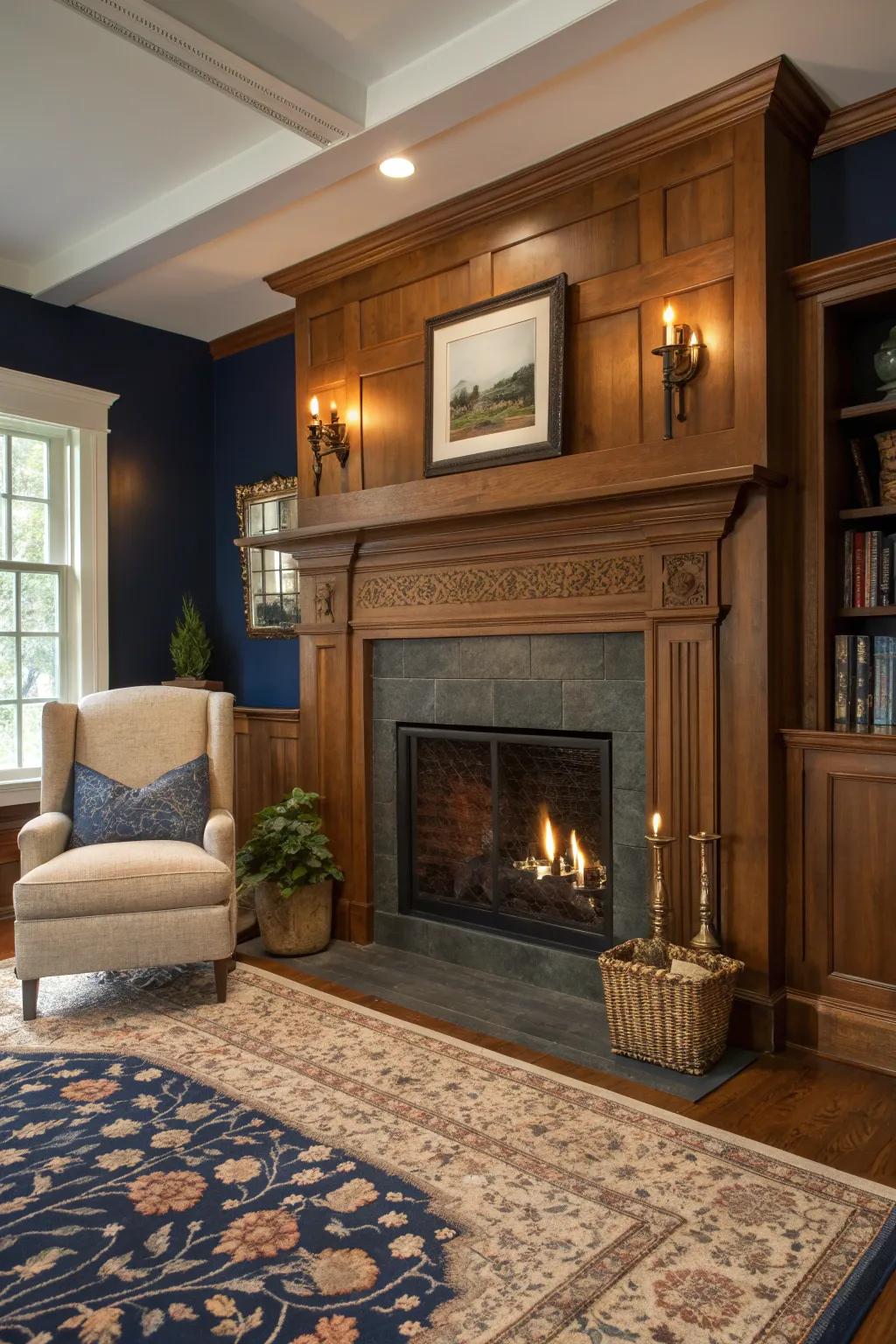 Warm up your space with a fireplace that adds colonial elegance and comfort.